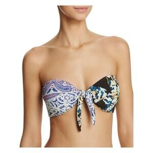 Free People Loren Mix & Match Bandeau Top Medium Midnight Blue Floral PaisleyNWT